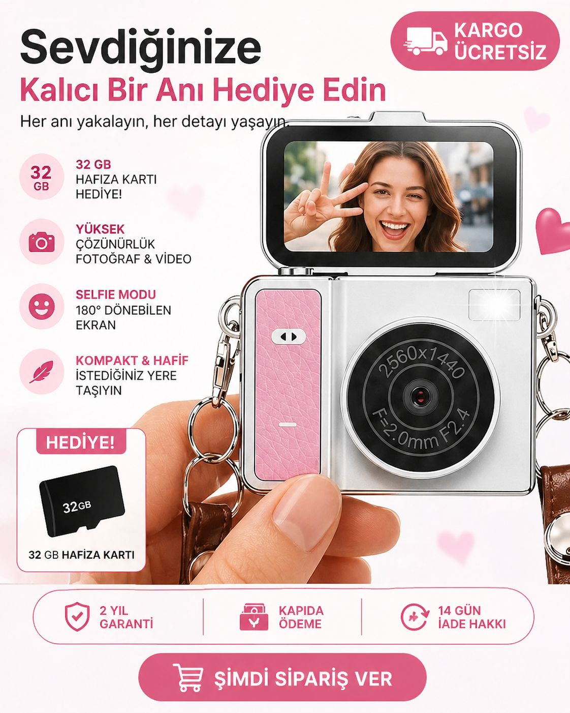 Retro Nano Cam: 2K & 48MP Flip Life