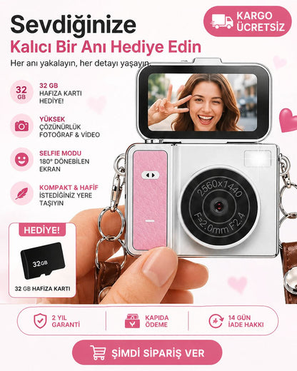 Retro Nano Cam: 2K & 48MP Flip Life