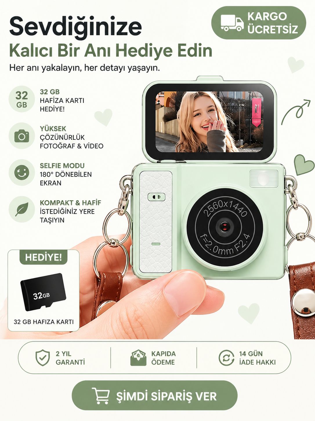 Retro Nano Cam: 2K & 48MP Flip Life